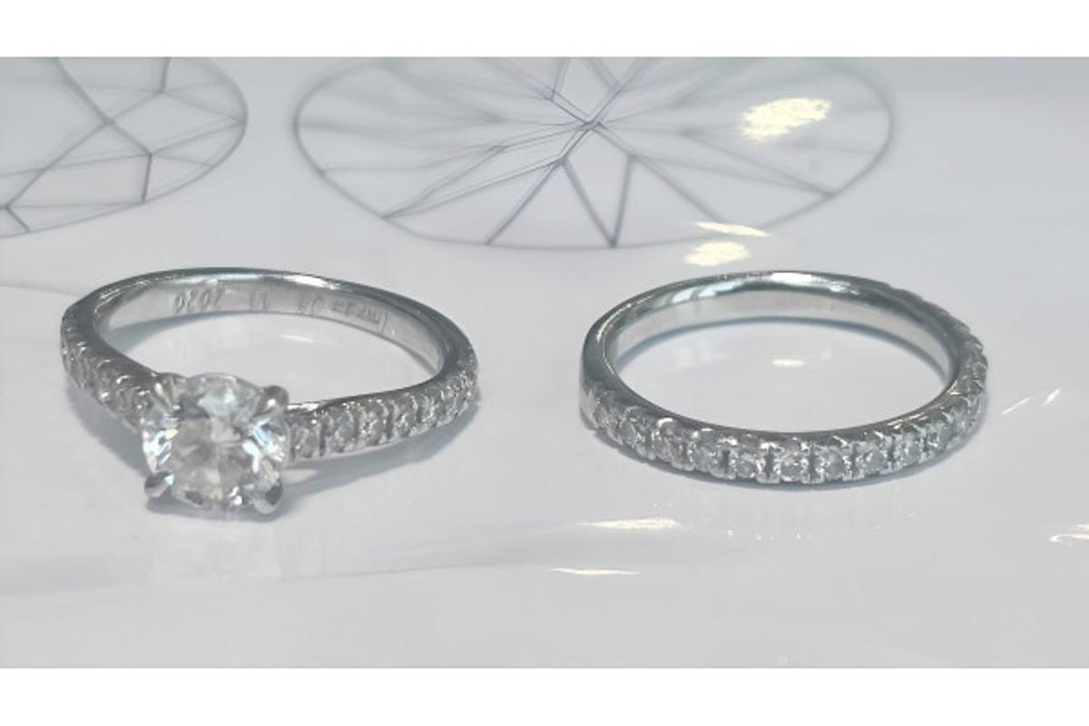 1.52 ct Diamond Solitaire and Eternity Band, photograph 1 of 1